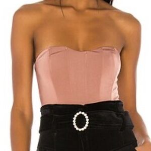 NBD Light Pink Strapless Bodysuit